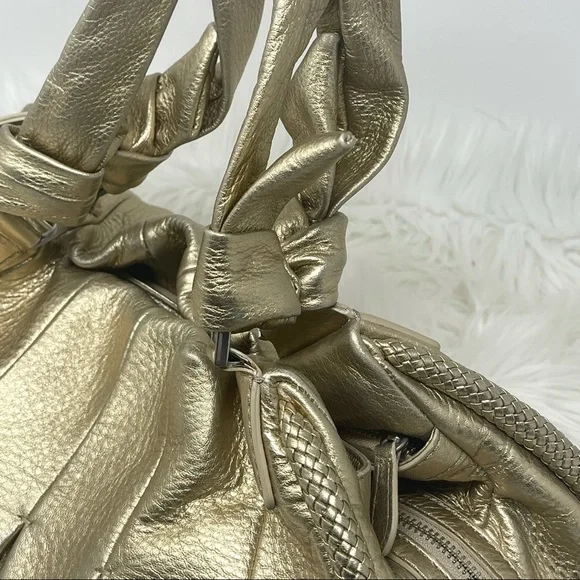 Cole Haan Metallic Gold Soft Leather Bucket Bag
